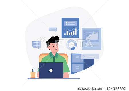Businessman Working On The Financial Report Businessman Working On The Financial Report 124328892