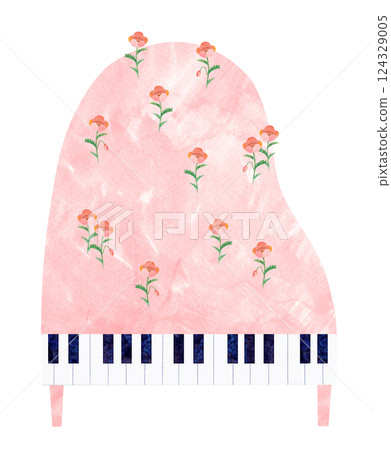 watercolor style piano 124329005