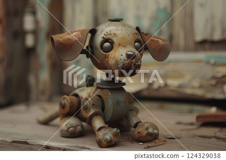 Two funny tin dog objects 124329038