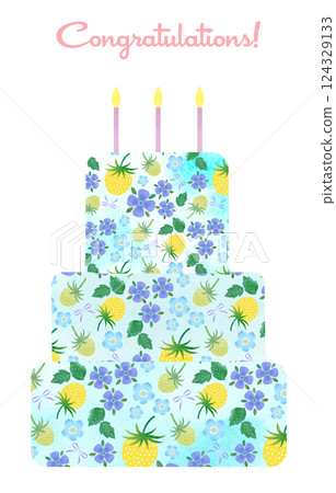 Three-tiered cake 124329133