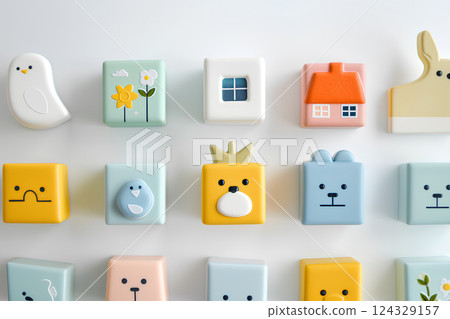 可愛的主頁圖示素材 可愛的主頁圖示素材 124329157