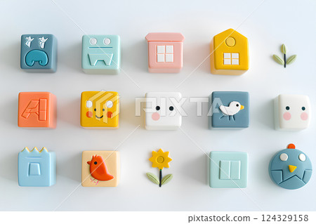 可愛的主頁圖示素材 可愛的主頁圖示素材 124329158