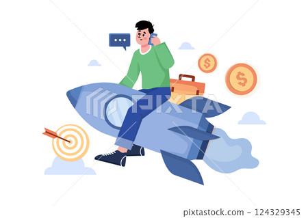 Startup Life Vector Illustration Concept Startup Life Vector Illustration Concept 124329345