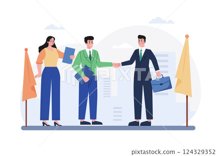 Business Community Illustration concept on white background 124329352