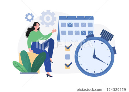 Time Management Illustration concept on white background Time Management Illustration concept on white background 124329359