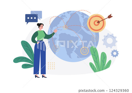 Global Communication Network Illustration concept on white background 124329360