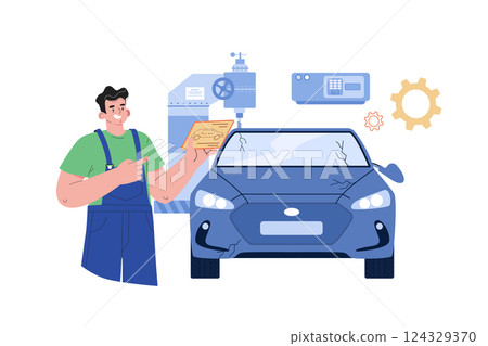 Car Repair Illustration concept on white background 124329370