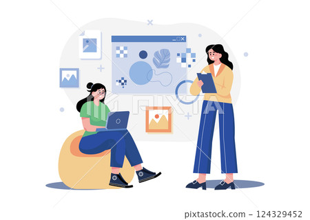 Crypto Art Illustration concept on white background 124329452