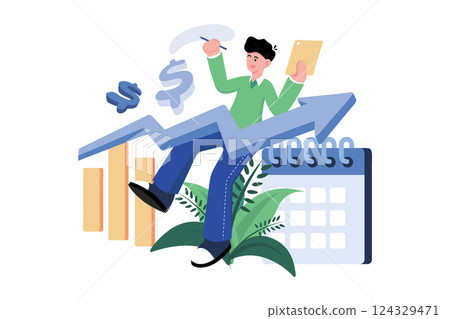 Finance Planning Illustration concept on white background Finance Planning Illustration concept on white background 124329471