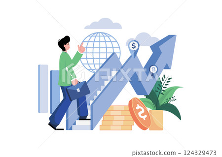 Finance Growth Illustration concept on white background Finance Growth Illustration concept on white background 124329473