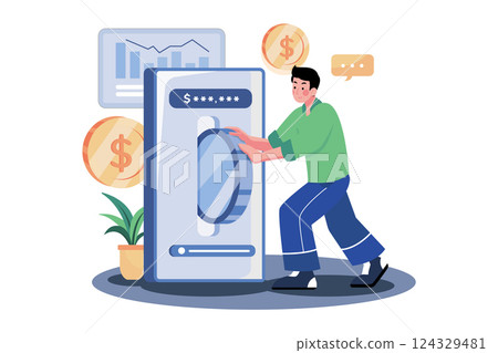 Cryptocurrency Exchange Illustration concept on white background Cryptocurrency Exchange Illustration concept on white background 124329481