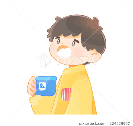 男孩漱口 男孩漱口 124329907