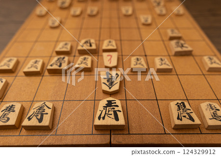 將棋棋盤和將棋棋子 將棋棋盤和將棋棋子 124329912