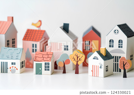 色彩繽紛可愛的街景(紙模型)-1 色彩繽紛可愛的街景(紙模型)-1 124330021