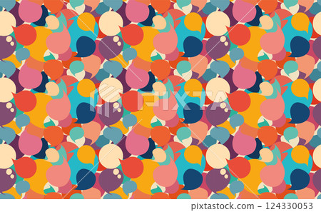 Vector Seamless pattern Colored Speech Bubbles 124330053