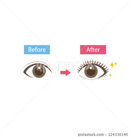 Comparison before and after eye makeup Comparison before and after eye makeup 124330140