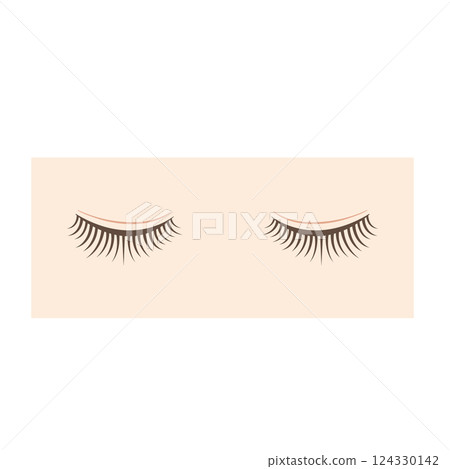 閉著眼睛,睫毛很長的插圖 閉著眼睛,睫毛很長的插圖 124330142