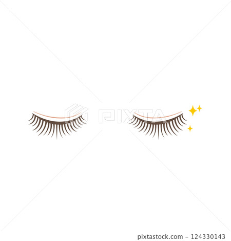 閉著眼睛,睫毛很長的插圖 閉著眼睛,睫毛很長的插圖 124330143