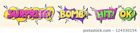 Colorful sticker phrase. Colorful sticker phrase. 124330154