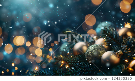 Christmas colorful background in futuristic digital style for your design. AI Generated 124330350