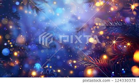 Christmas colorful background in futuristic digital style for your design. AI Generated 124330378