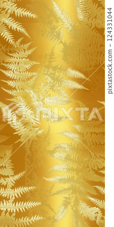 Golden fern silhouettes create a luxurious, elegant, and organic background design, perfect for upscale projects 124331044