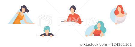 People Peeking Out of Shapes and Geometrical Form Vector Set People Peeking Out of Shapes and Geometrical Form Vector Set 124331161