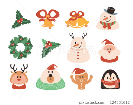 Flat Design Christmas and New Year Elements Flat Design Christmas and New Year Elements 124331612