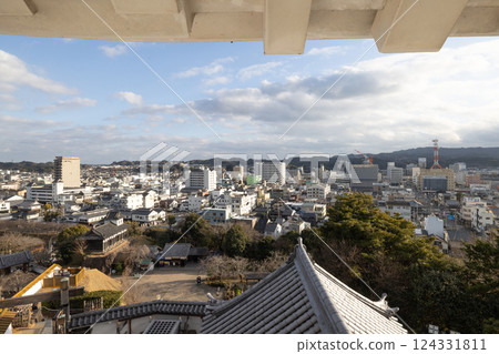 [Kakegawa City, Shizuoka Prefecture] Kakegawa Castle: View of Kakegawa city from the castle tower 124331811
