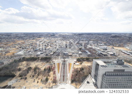 Mito City, Ibaraki Prefecture The cityscape of Mito City seen from the Ibaraki Prefectural Office (south direction toward Tokyo) 124332533