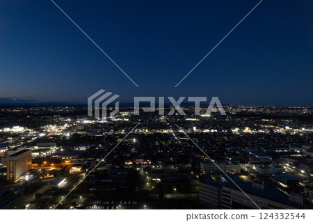 [茨城縣水戶市] 茨城縣廳展望大廳夜景 124332544