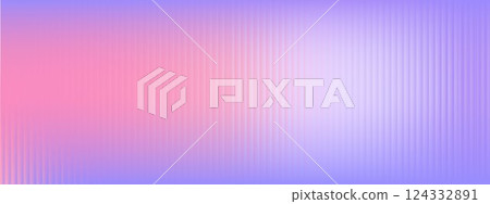 Aesthetic ribbed fractal glass texture. Modern pink and purple gradient pattern. Frosted acrylic surface of door, window, roofs. Wavy striped blurry wallpaper. Vector bg. 124332891