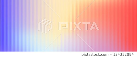 Iridescent ribbed glass. Frosted reeded pattern. Wavy striped bg. Stylish corrugated glass surface for design and decoration. Vector backdrop. 124332894