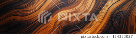 Dark wood grain forming wavy pattern background texture Dark wood grain forming wavy pattern background texture 124333027