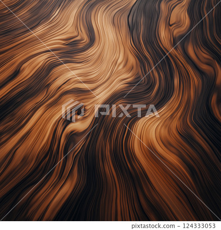 Dark wood grain forming wavy pattern background texture Dark wood grain forming wavy pattern background texture 124333053