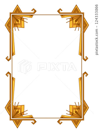 Frame in art nouveau style. Decorative geometric element. 124333866