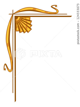 Corner in art nouveau style. Decorative geometric element. 124333873