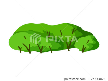 Stylized bush with leaves. Natural summer or spring image. 124333876