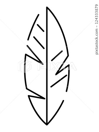 Stylized banana palm leaf. Decorative image of tropical foliage and plant. Stylized banana palm leaf. Decorative image of tropical foliage and plant. 124333879