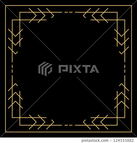 Line geometric frame. Modern decorative linear background. 124333882