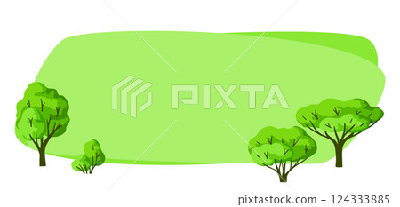 Background with trees. Spring or summer stylized plants. Background with trees. Spring or summer stylized plants. 124333885