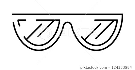 Illustration of sunglasses. Vacation or journey item. Illustration of sunglasses. Vacation or journey item. 124333894