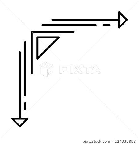 Line geometric corner. Modern decorative linear element. Line geometric corner. Modern decorative linear element. 124333898