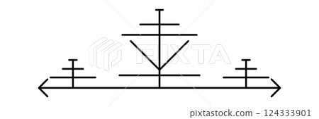 Line geometric element. Modern decorative linear divider. 124333901