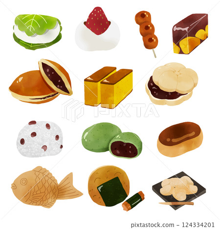 日本甜點插圖集 124334201