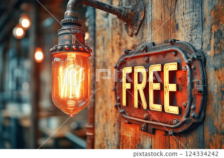 Stylish lanterns and signs 124334242