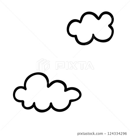 簡單的雲端插畫素材 124334296