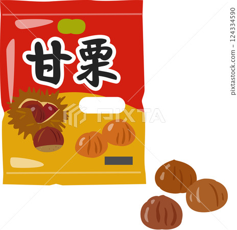 Bag of sweet chestnuts 124334590