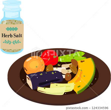 香草鹽烤蔬菜 香草鹽烤蔬菜 124334596