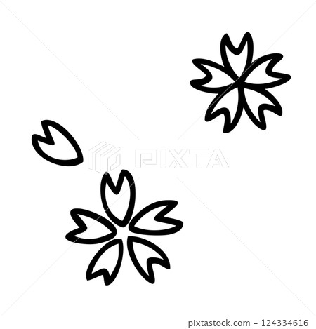 Simple cherry blossom illustration material 124334616
